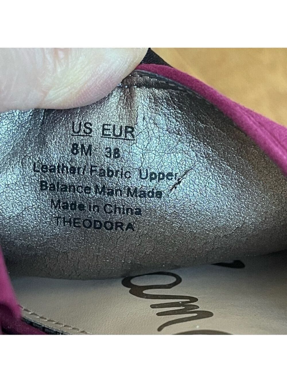 Sam Edelman Women's Suede Leather Theodora Sandals Mules with ties Magenta Sz 8 - Picture 12 of 12